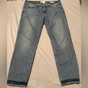 Frame Le Garçon Norwood Blue Denim Jeans with Shadow Hem Size 26